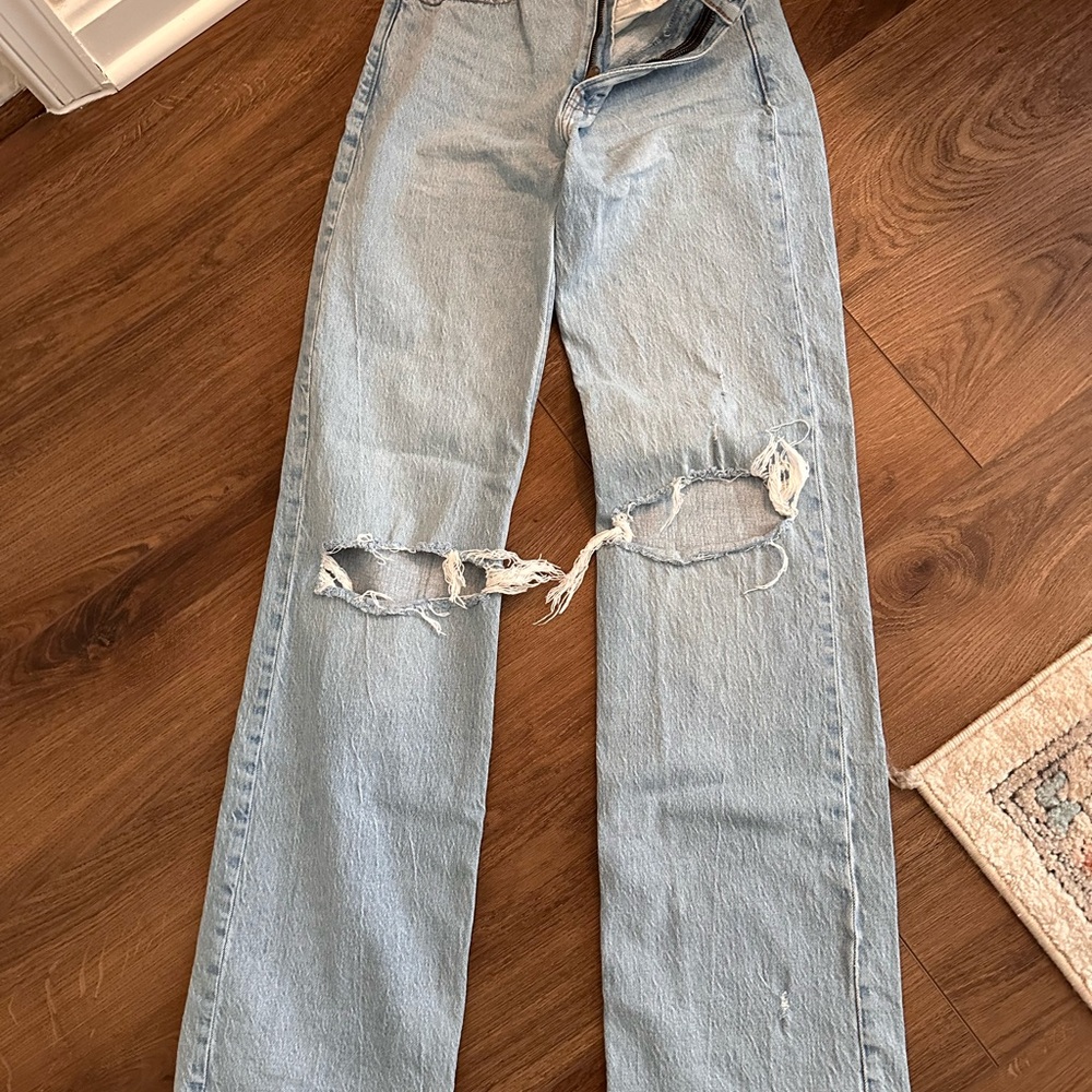 Abercrombie Light Blue Distressed Womens Jeans